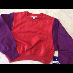 Cropped Color Block sweatshirt